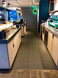 Flooring, Cladding and Tiling fitted to Mokoko Coffee Shop in Plymouth