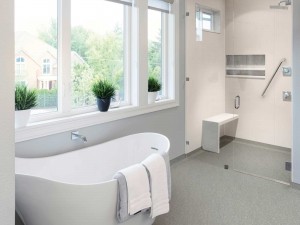 Hygienic Wall and floor covering used in a domestic bathroom