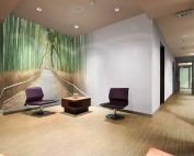 Hygienic Wall coverings for receptions - bespoke designed cladding