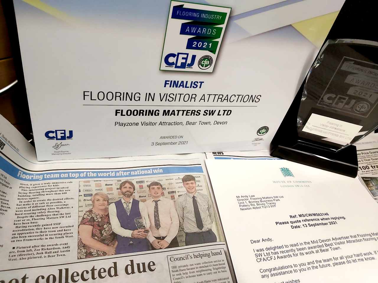 Devon Flooring Contractors win National Award