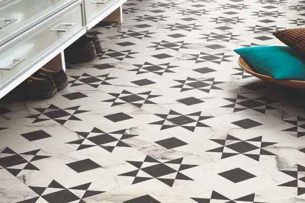Marble Tile Effect Inspiration Naturals LVT by Tarkett available to view at our Newton Abbot showroom