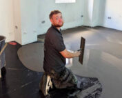 Will a former apprentice working on the flooring in Flooring Matters Showroom