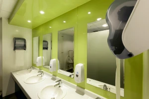 Hygenic Wall Cladding by Altro in commercial toilets
