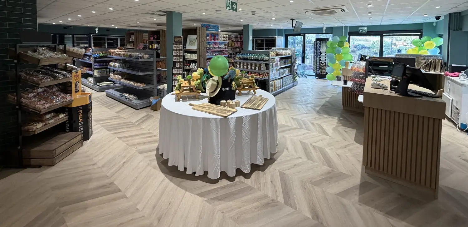 Commercial LVT Flooring in Devon - Chevron LVT in Cofton Holidays Shop